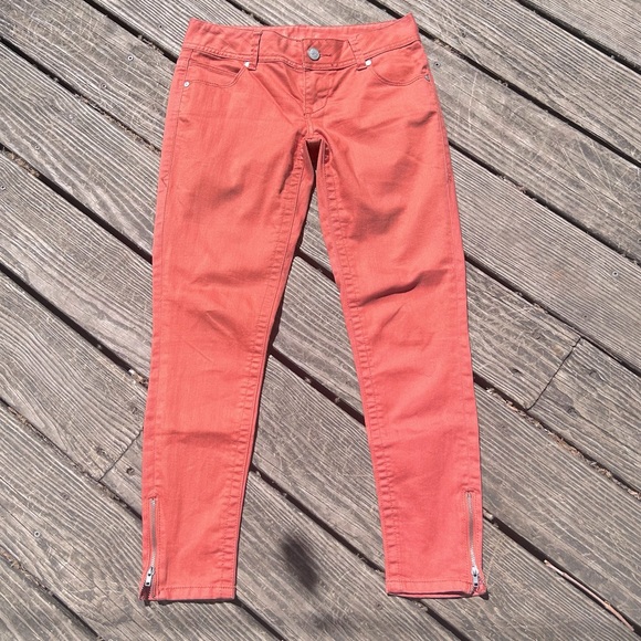 American Rag Coral Tangerine Skinny Ankle Jeans Sz. 4 27” - Picture 1 of 9
